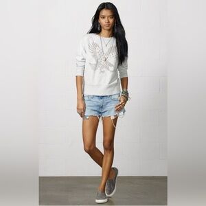 Ralph Lauren Denim&Supply Boyfriend Cut-Off Flag Distressed Jean Shorts, Size 24